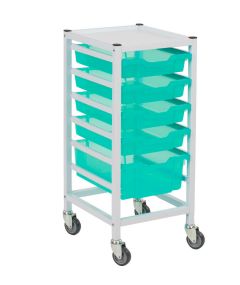 Compact Hospital Storage Trolley With 5 Trays
